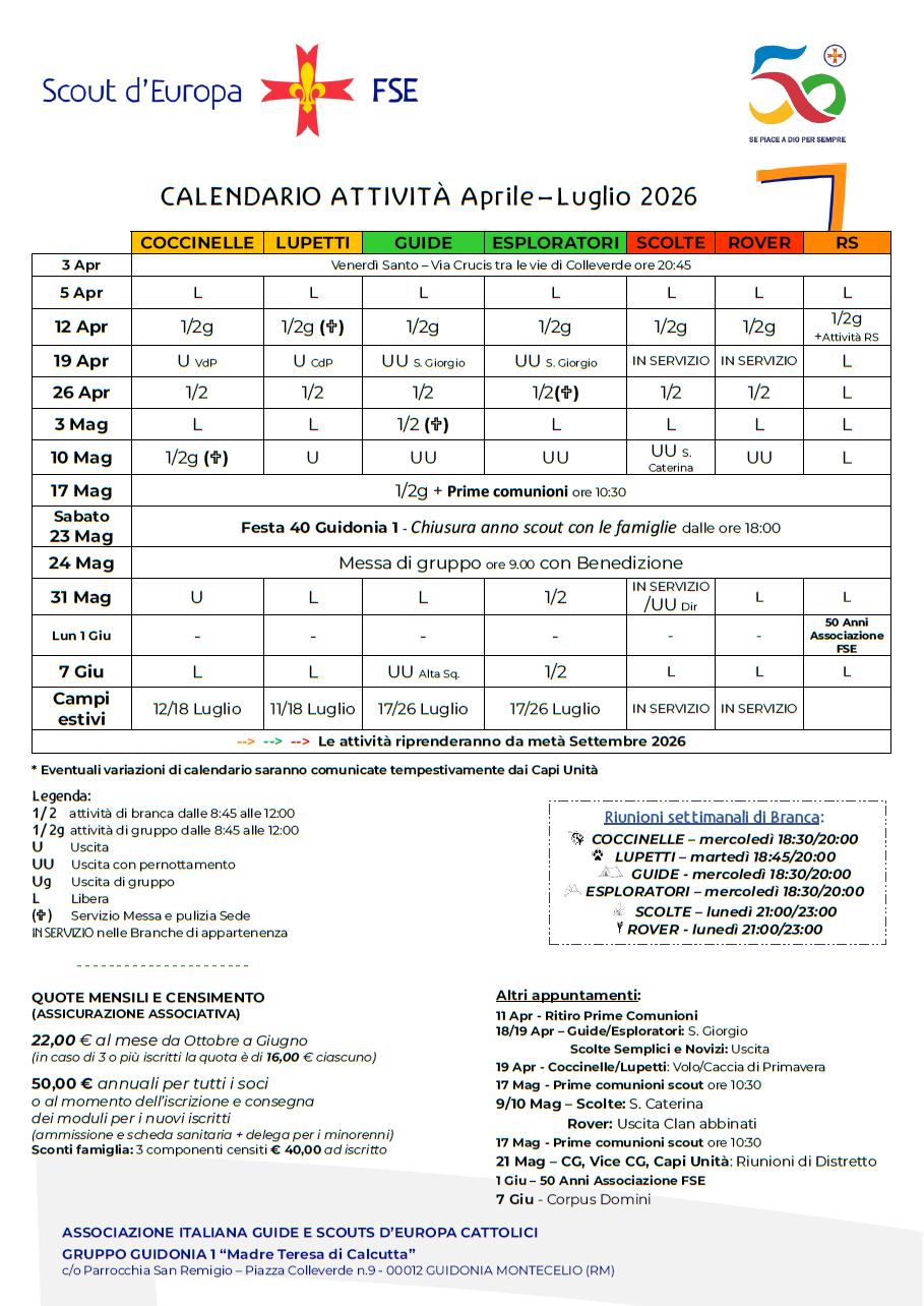 Programma Trimestrale Aprile-Giugno 2026